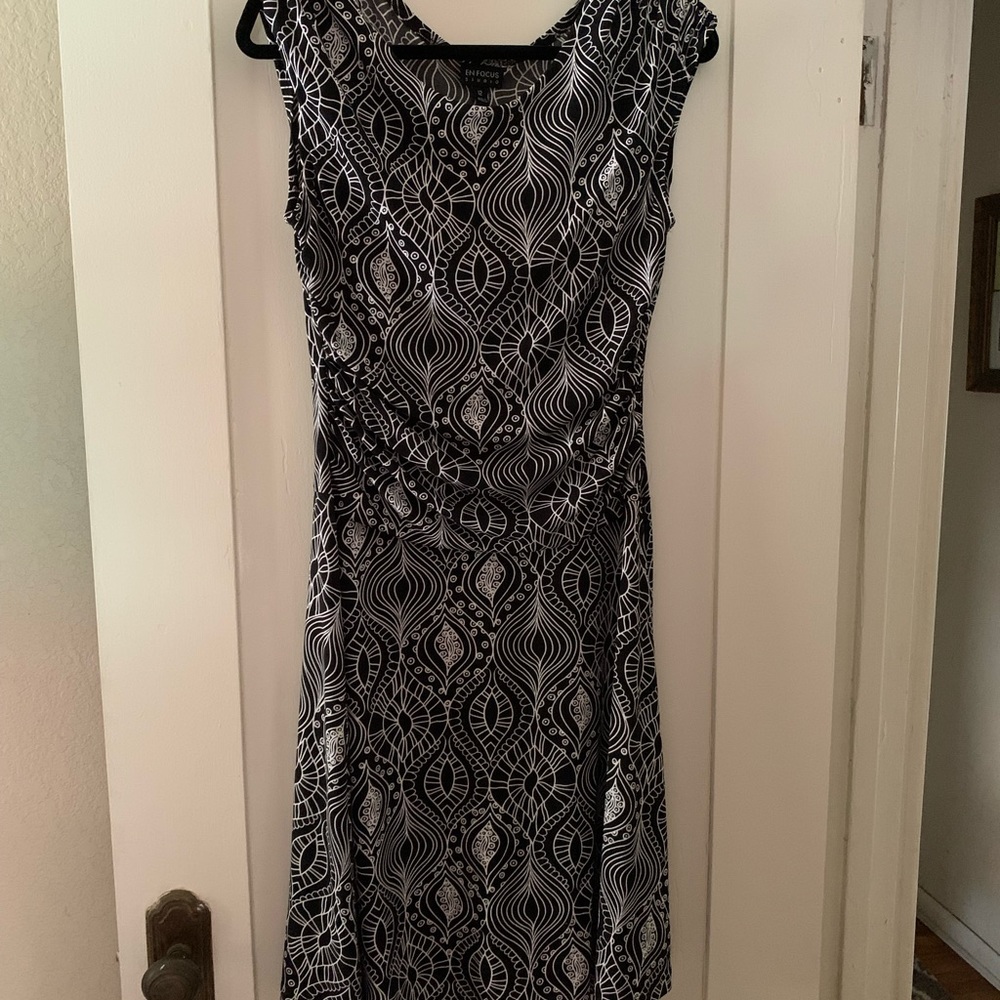 Dress with gathering at waist.  Very flattering